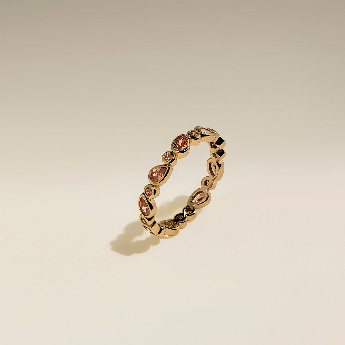Sunset Pear Band Ring in Gold-Astrid &amp; Miyu