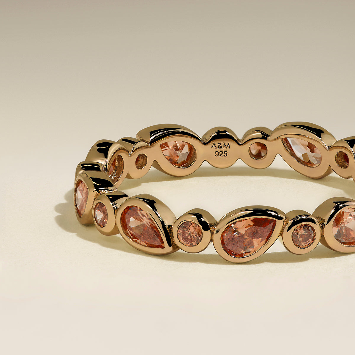 Sunset Pear Band Ring in Gold-Astrid &amp; Miyu