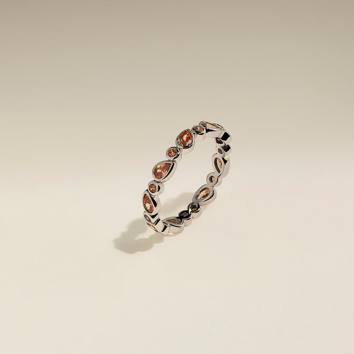Sunset Pear Band Ring in Silver-Astrid &amp; Miyu