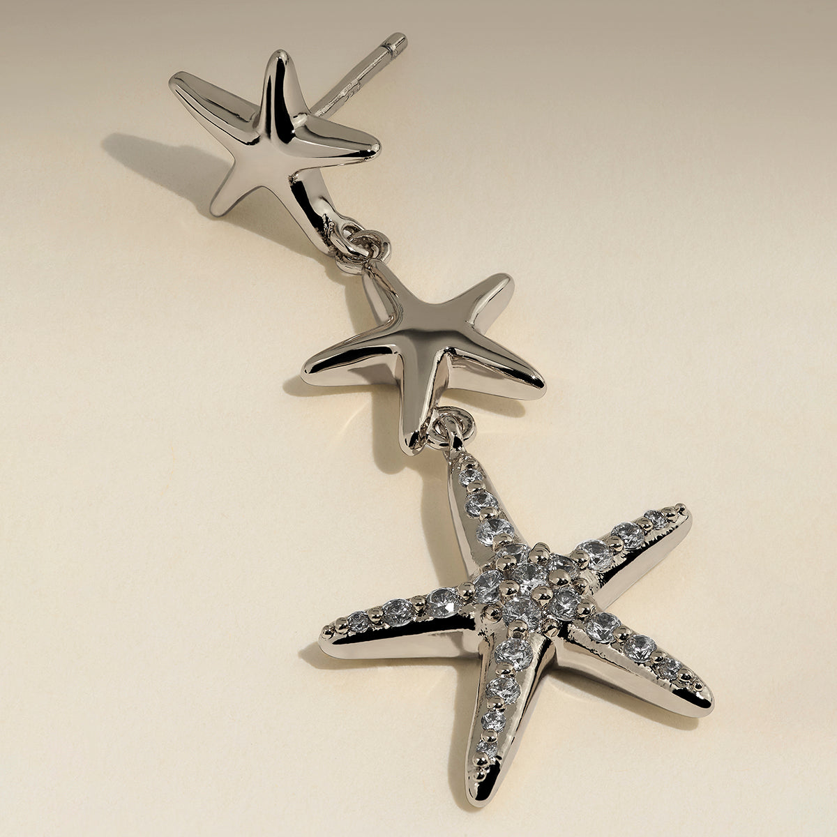 Starfish Drop Studs in Silver-Astrid &amp; Miyu