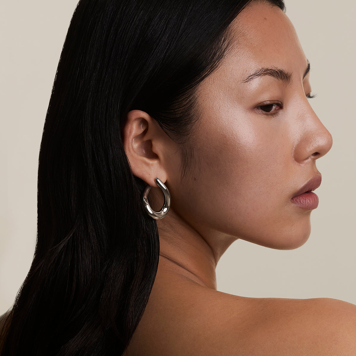 Molten XL Hoops in Silver-Astrid &amp; Miyu