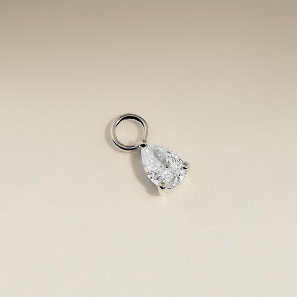 Diamond April Earring Charm in Solid White Gold-Astrid &amp; Miyu