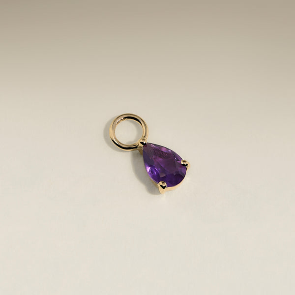 Amethyst February Earring Charm in Solid Gold-Astrid &amp; Miyu
