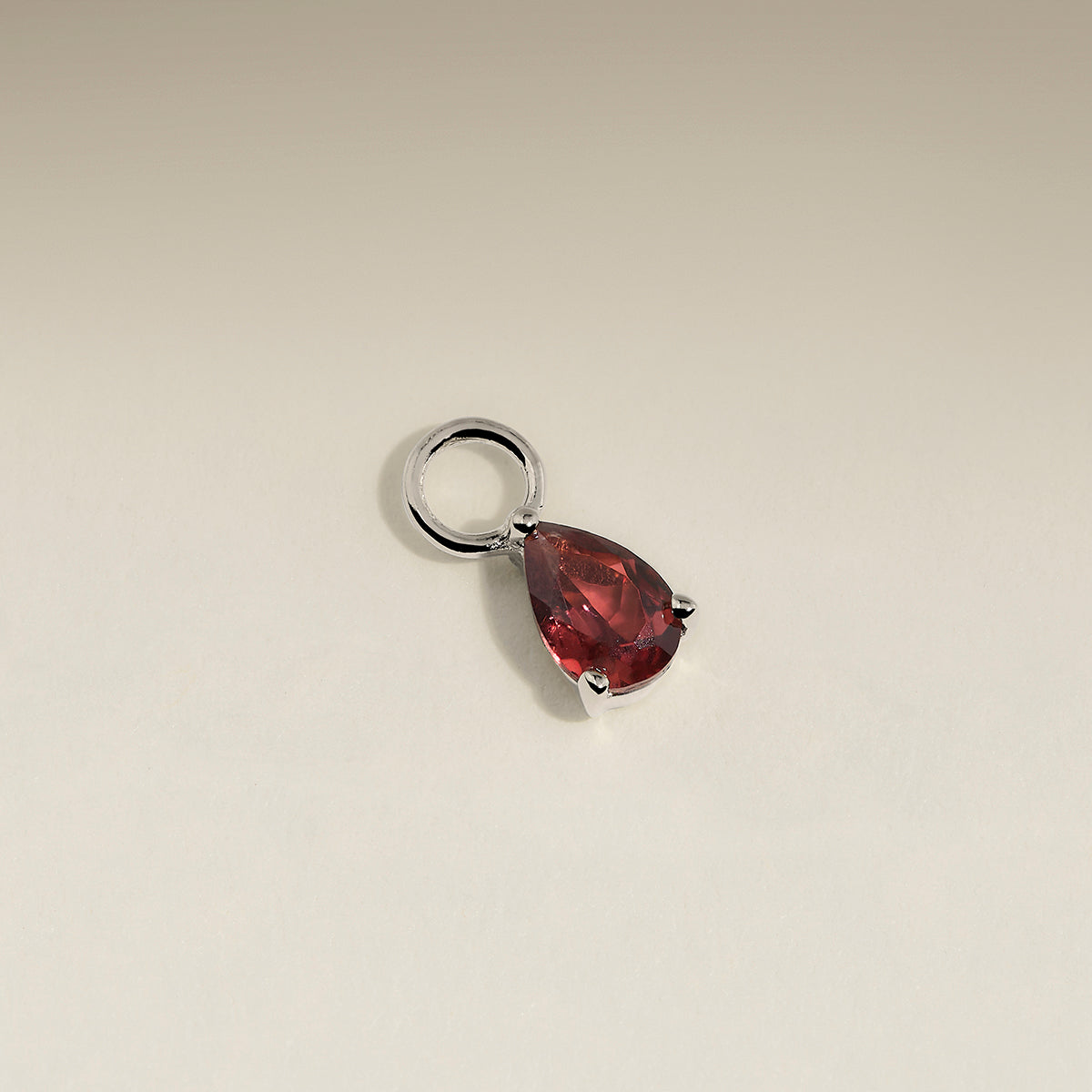 Garnet January Earring Charm in Solid White Gold-Astrid &amp; Miyu