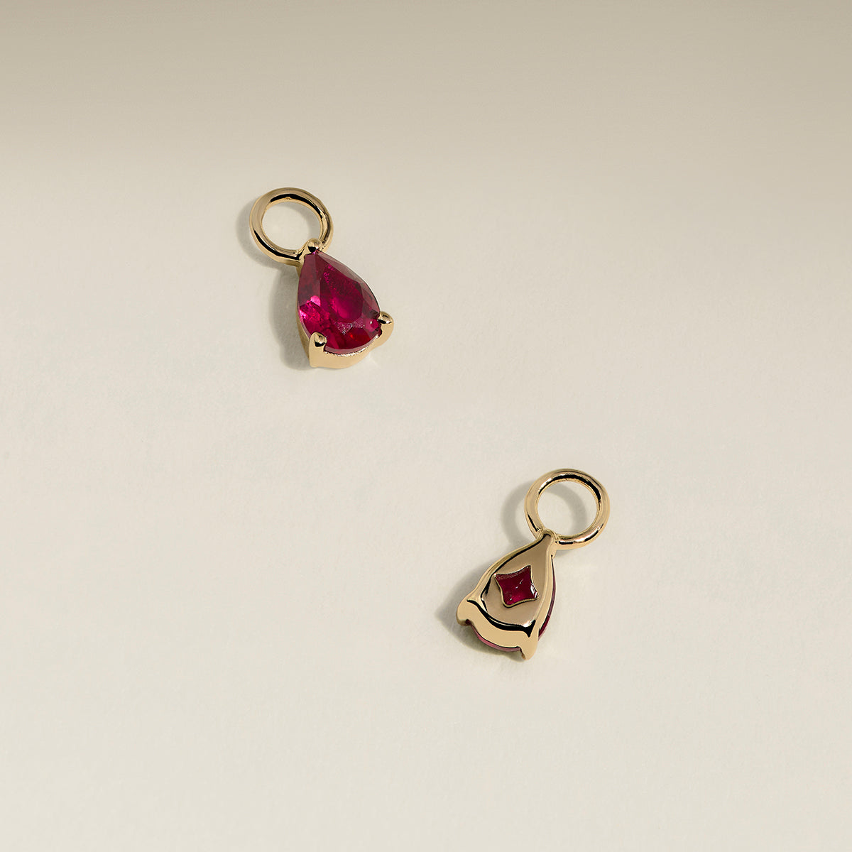 Ruby July Earring Charm in Solid Gold-Astrid &amp; Miyu