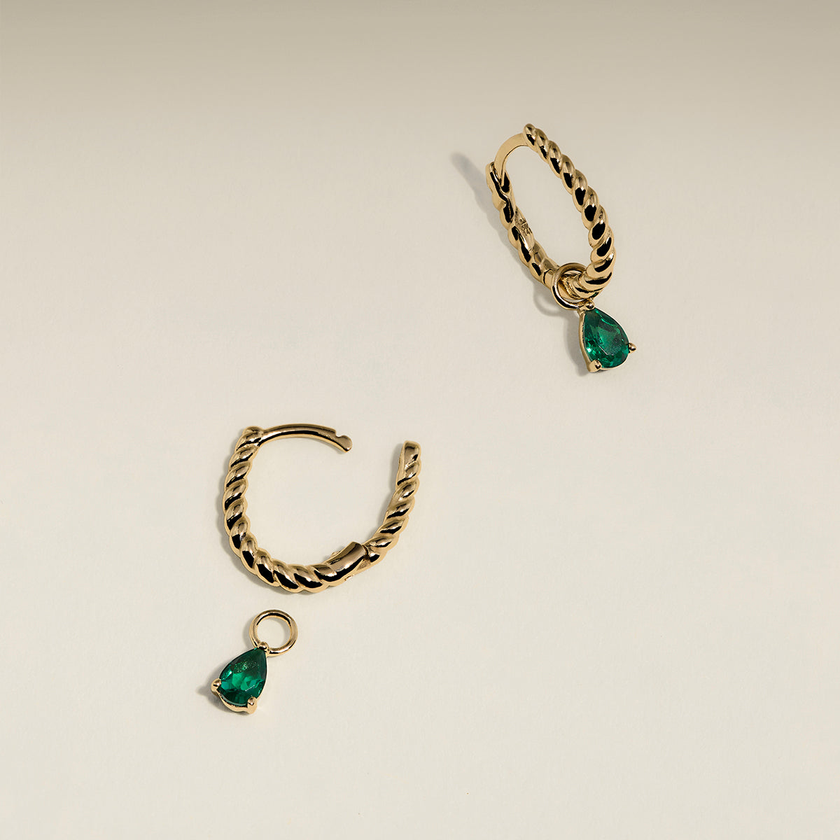 Emerald May Earring Charm in Solid Gold-Astrid &amp; Miyu