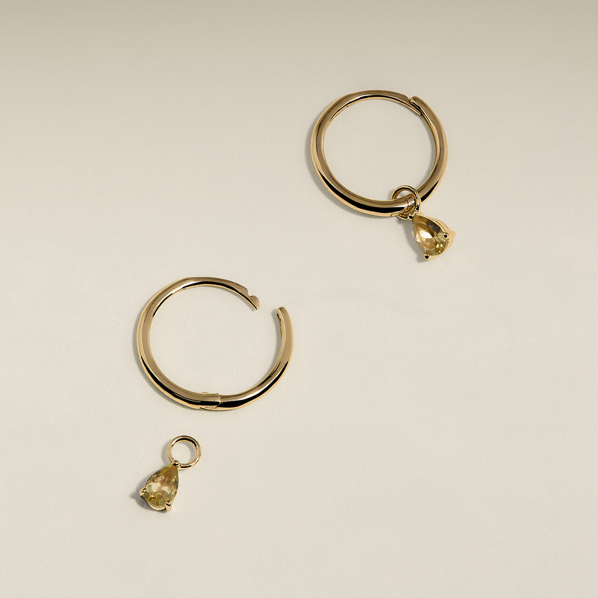 Citrine November Earring Charm in Solid Gold-Astrid &amp; Miyu