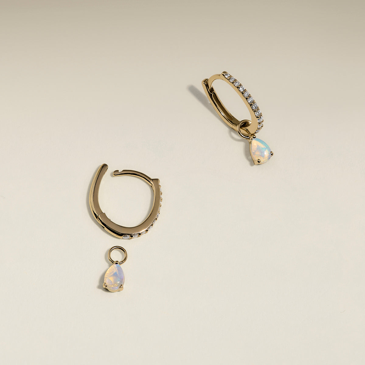 Opal October Earring Charm in Solid Gold-Astrid &amp; Miyu
