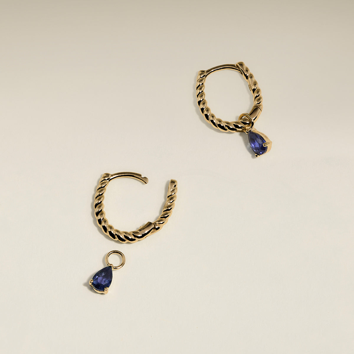 Sapphire September Earring Charm in Solid Gold-Astrid &amp; Miyu