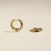 Crystal Cosmic Twist Medium Hoops in Gold-Astrid &amp; Miyu