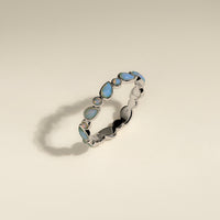 Opal Bezel Band Ring in Silver-Astrid &amp; Miyu