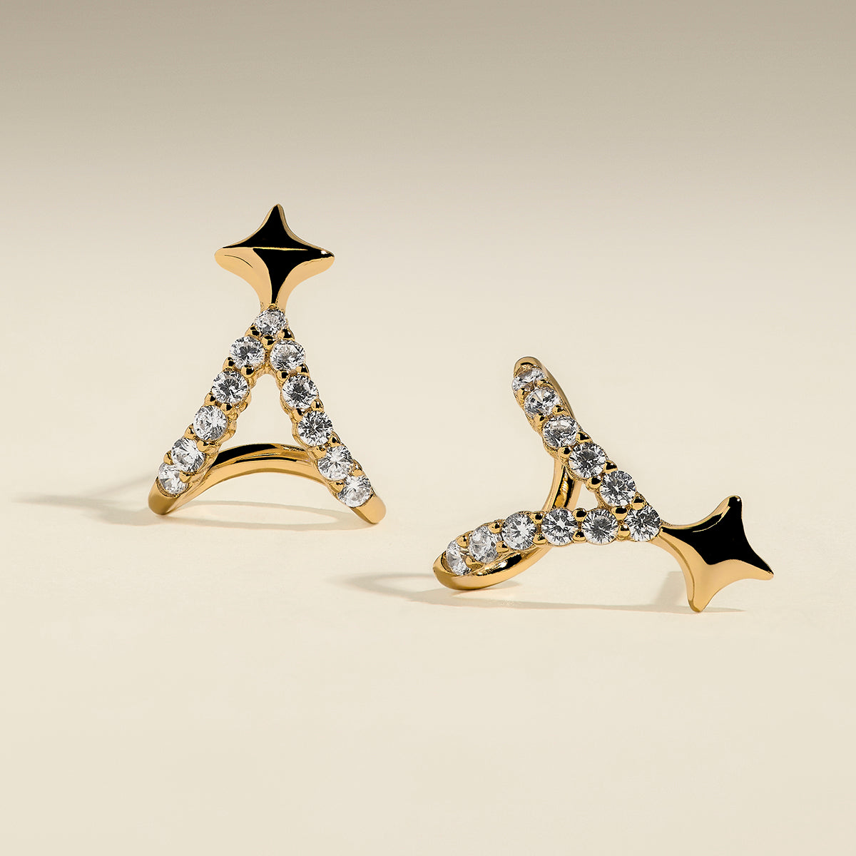 Cosmic Star Illusion Studs in Gold-Astrid &amp; Miyu