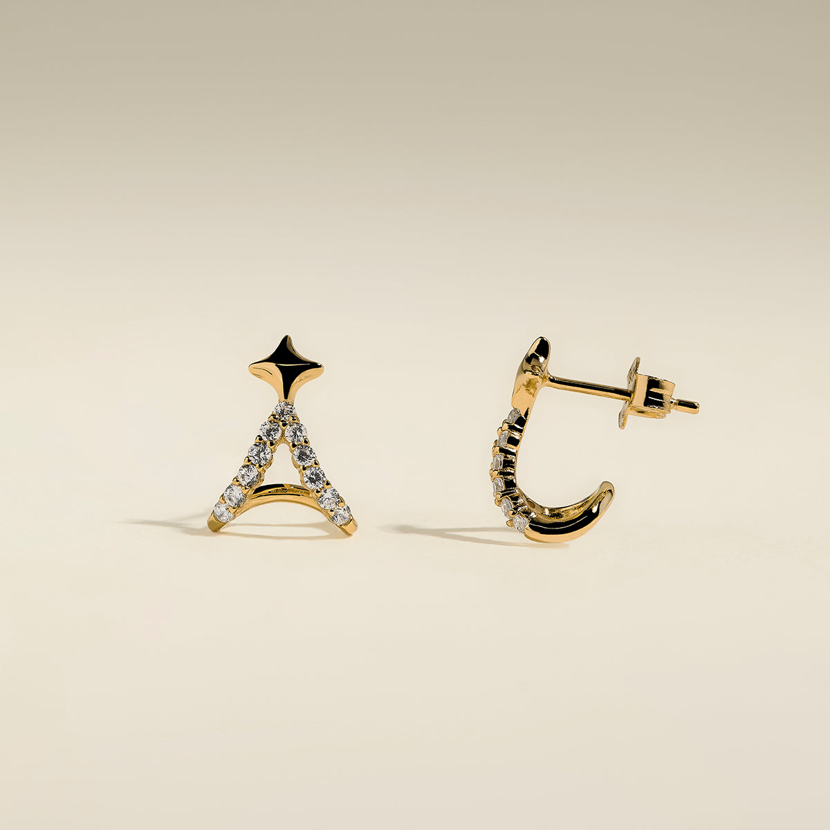 Cosmic Star Illusion Studs in Gold-Astrid &amp; Miyu