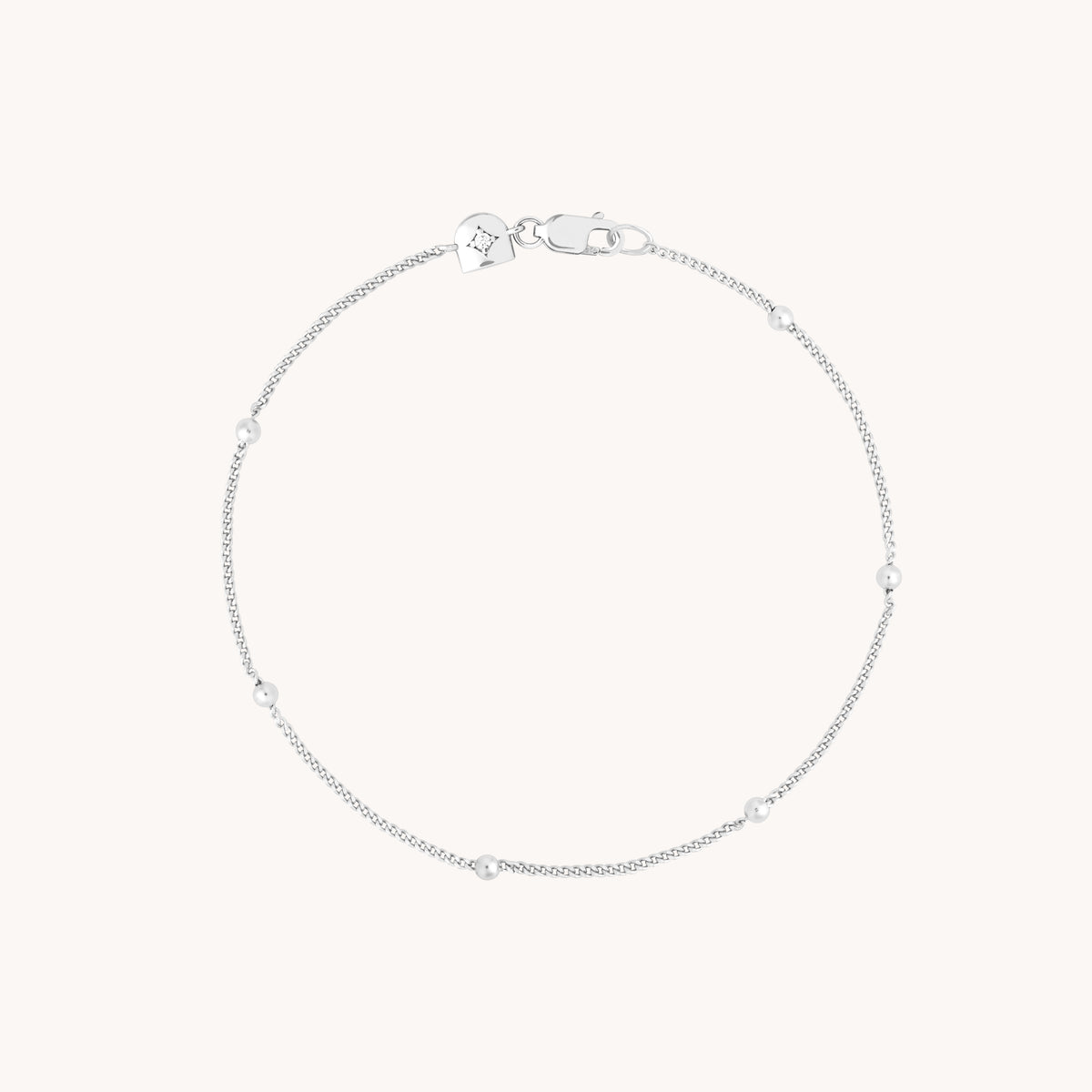 Essential Beaded Chain Bracelet in Silver-Astrid &amp; Miyu