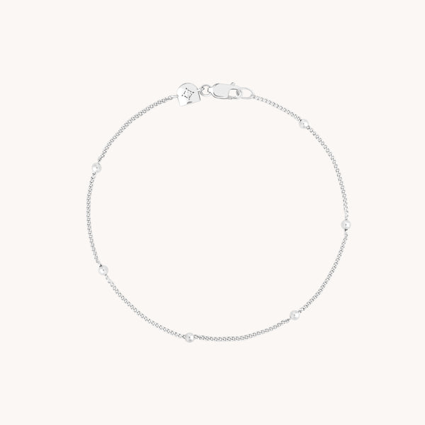 Essential Beaded Chain Bracelet in Silver-Astrid &amp; Miyu