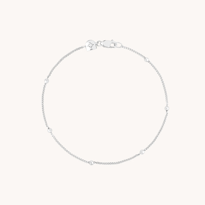 Essential Beaded Chain Bracelet in Silver-Astrid &amp; Miyu