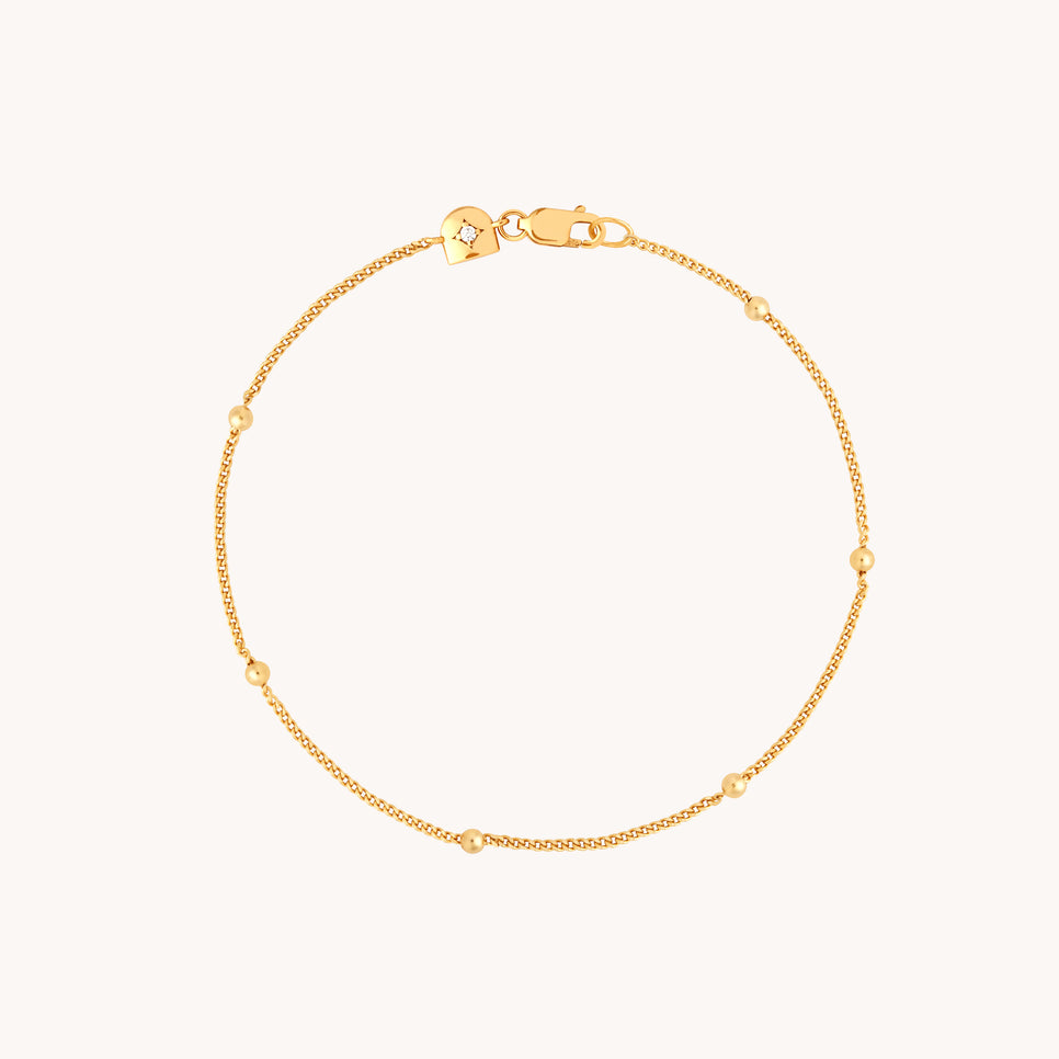Essential Beaded Chain Bracelet in Gold-Astrid &amp; Miyu