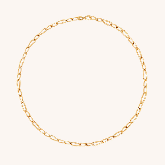18k Gold Plated Jewellery - Infinite Slim Chain Necklace in Gold - Chain Necklace - Astrid &amp; Miyu