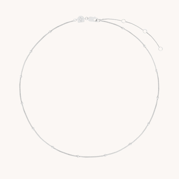 Charm Compatible Necklaces & Bracelets - Essential Beaded Chain Necklace in Silver - Chain Necklace - Astrid &amp; Miyu