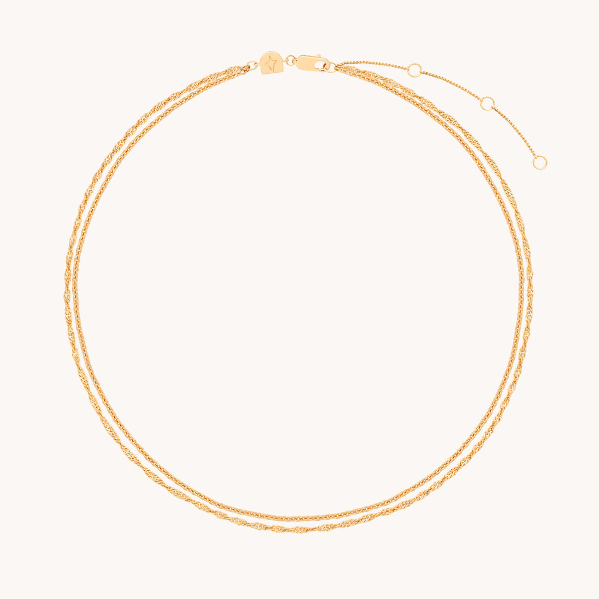 18k Gold Plated Jewellery - Illusion Twist Double Chain Necklace in Gold - Chain Necklace - Astrid &amp; Miyu