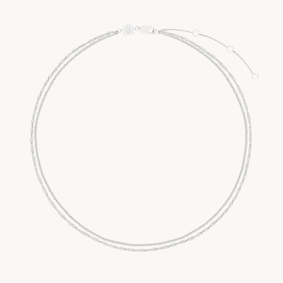 Charm Compatible Necklaces & Bracelets - Illusion Twist Double Chain Necklace in Silver - Chain Necklace - Astrid &amp; Miyu