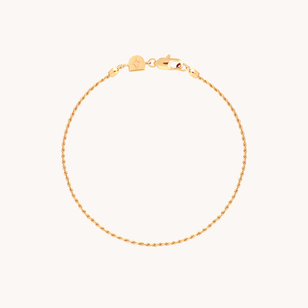 18k Gold Plated Jewellery - Essential Rope Chain Bracelet in Gold - Chain Bracelet - Astrid &amp; Miyu