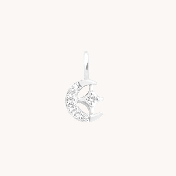 Motif Charms - Pavé Celestial Charm 9k White Gold - Welding Charm - Astrid &amp; Miyu