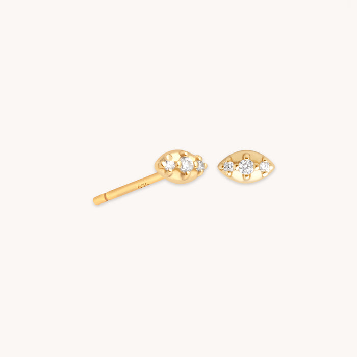 Evil Eye Stud Earrings in Gold-Astrid &amp; Miyu
