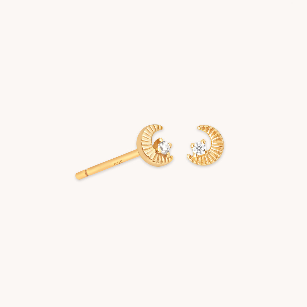 Celestial Moon Stud Earrings in Gold-Astrid &amp; Miyu