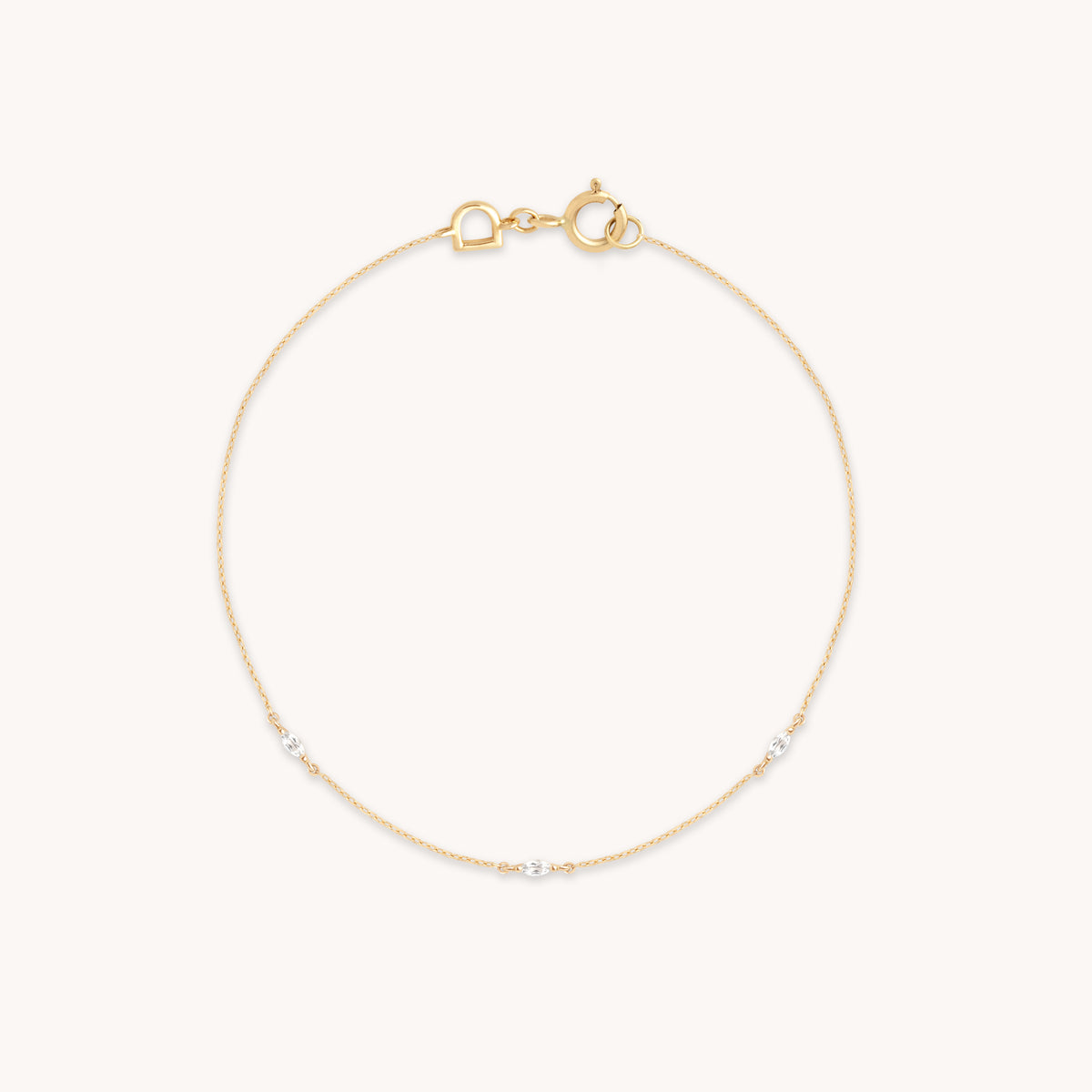 April White Topaz - White Topaz Marquise Charm Bracelet in Solid Gold - Charm Bracelets - Astrid &amp; Miyu