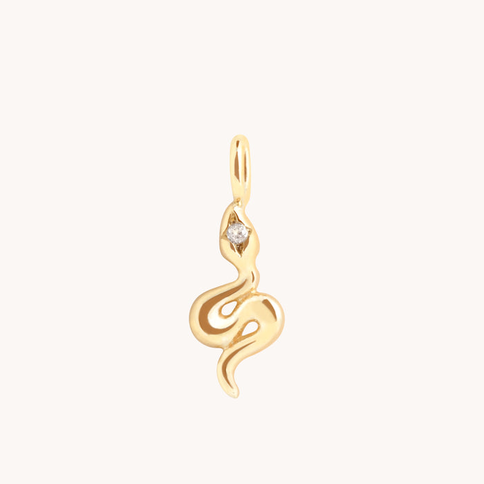 Eternity Collection - White Topaz Snake Charm 9k Gold - Welding Charms - Astrid &amp; Miyu