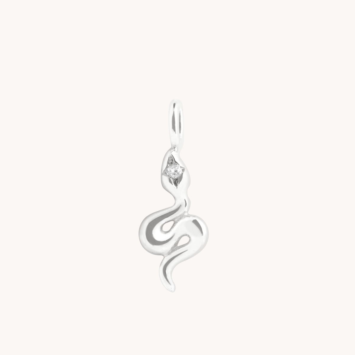 Eternity Collection - White Topaz Snake Charm 9k White Gold - Welding Charms - Astrid &amp; Miyu