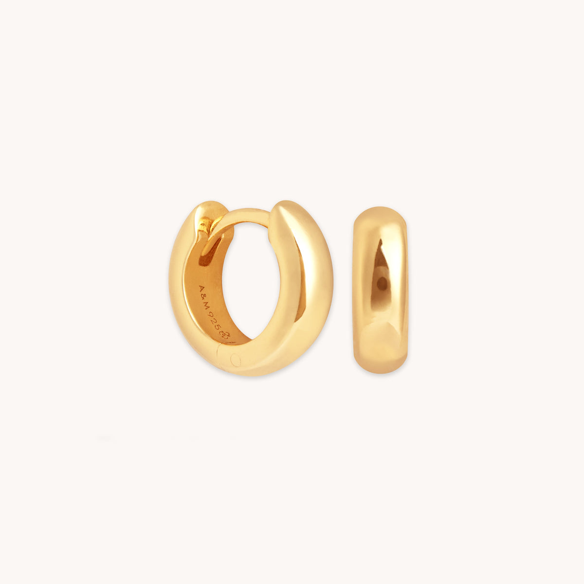 18k Gold Plated Jewellery - Bold Essential Huggies in Gold - Huggies - Astrid &amp; Miyu