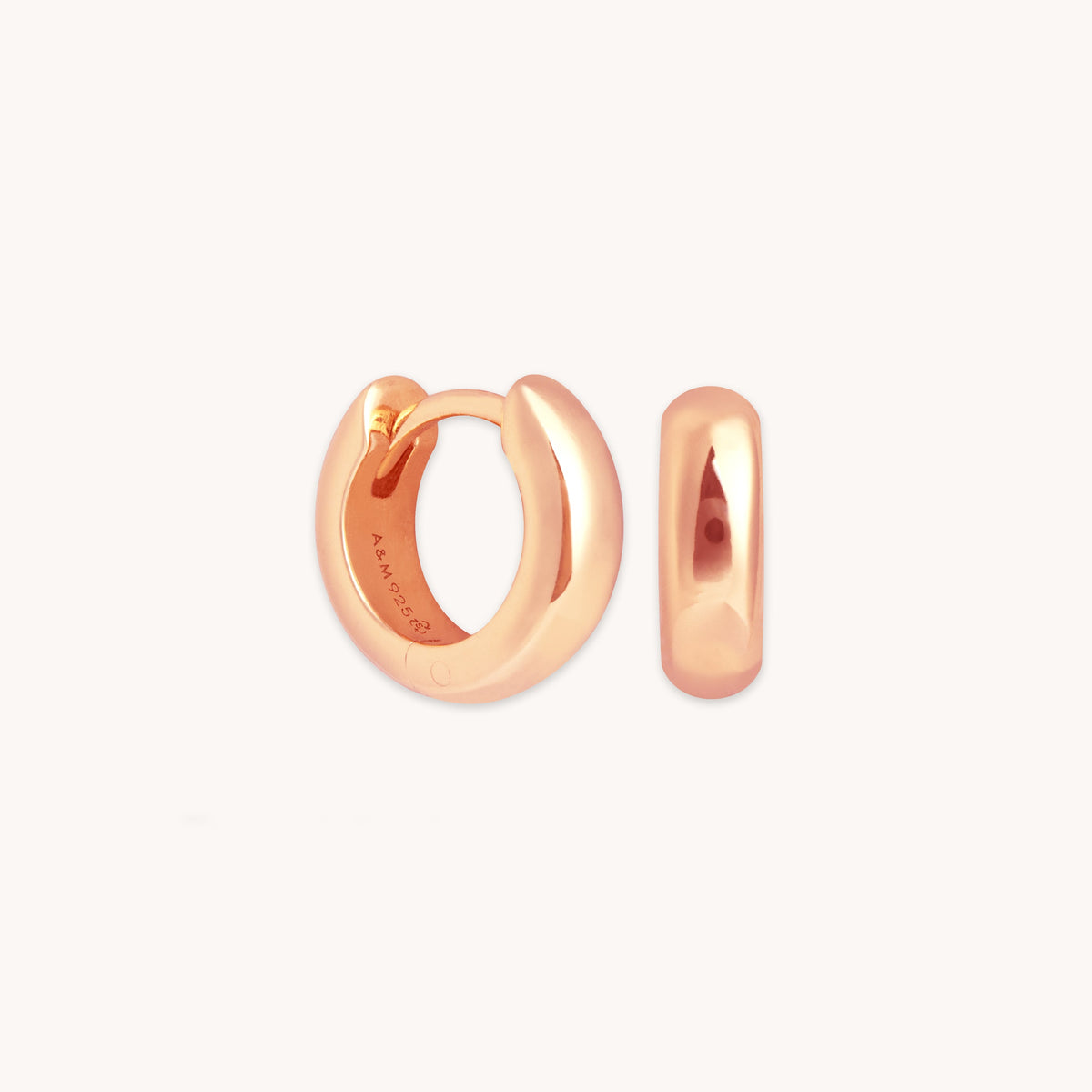 18k Rose Gold Plated Jewellery - Bold Essential Huggies in Rose Gold - Huggies - Astrid &amp; Miyu