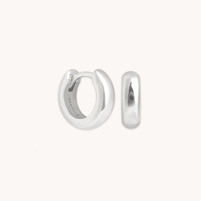 Earrings - Bold Essential Huggies in Silver - Huggies - Astrid &amp; Miyu