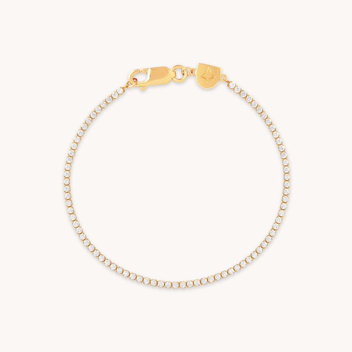 18k Gold Plated Jewellery - Tennis Chain Bracelet in Gold - Chain Bracelet - Astrid &amp; Miyu