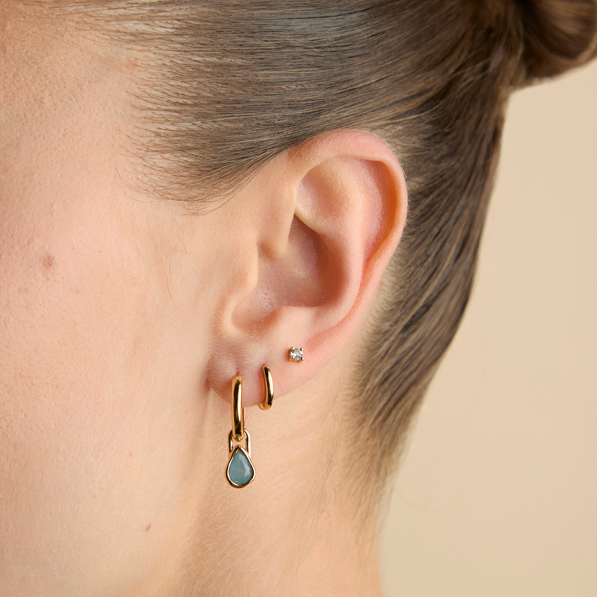 Aquamarine March Clip Charm in Gold-Astrid &amp; Miyu