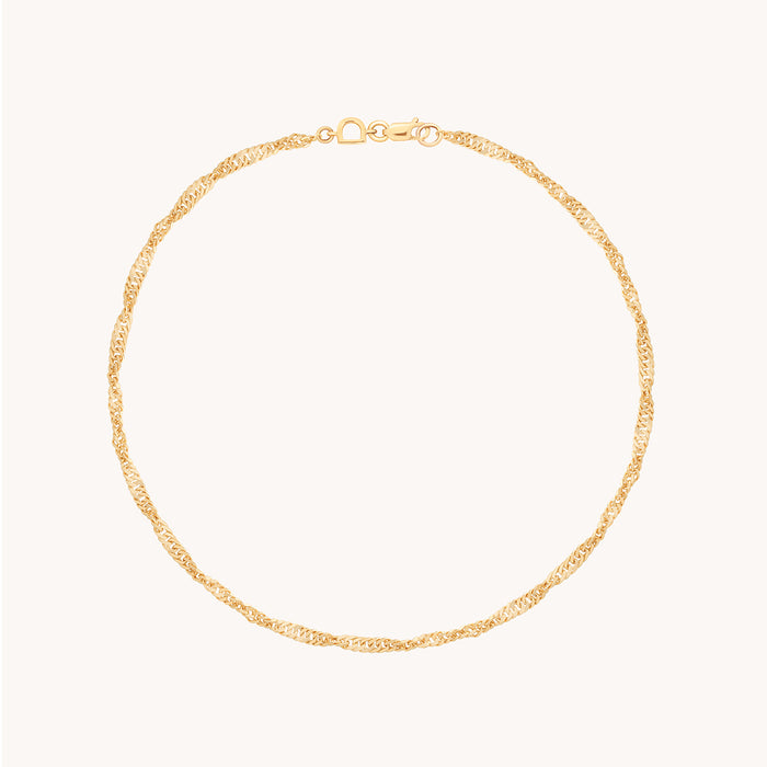 Bold Astrid Chain Anklet in Solid Gold-Astrid &amp; Miyu