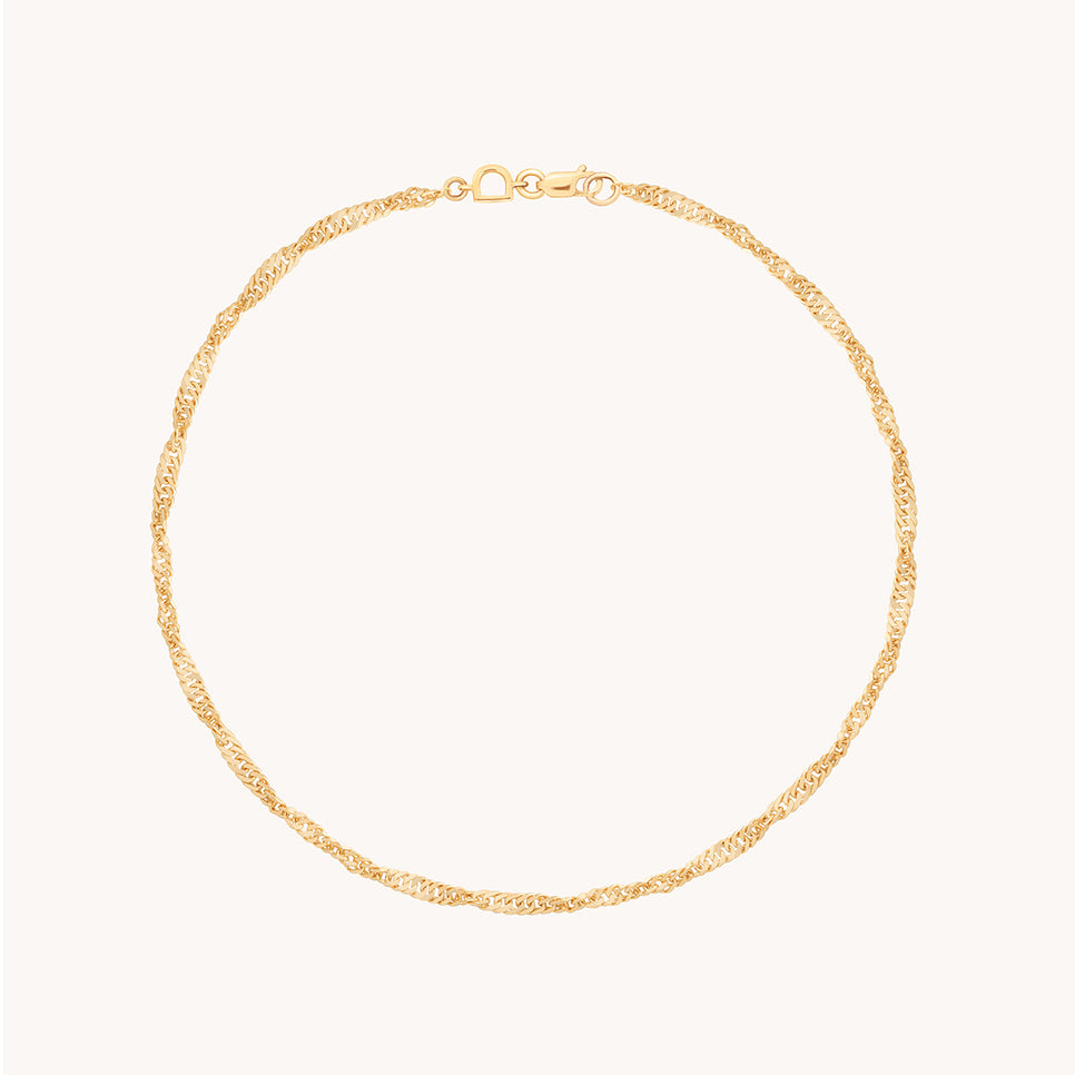 Bold Astrid Chain Anklet in Solid Gold-Astrid &amp; Miyu