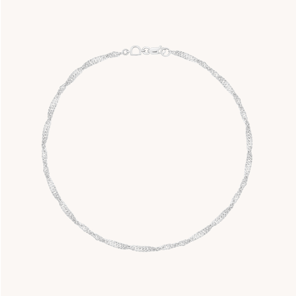 Bold Astrid Chain Anklet in Solid White Gold-Astrid &amp; Miyu