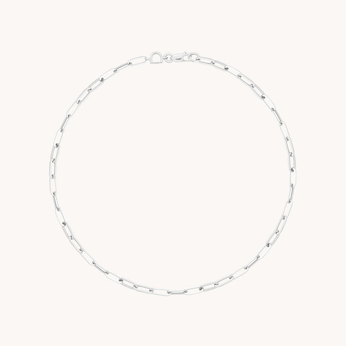 Piccadilly Chain Anklet in Solid White Gold-Astrid &amp; Miyu
