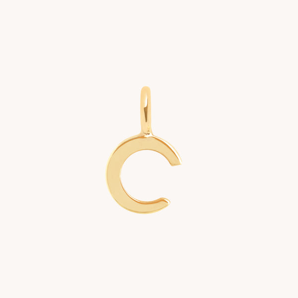 Initial Charms - C Initial Charm 9k Gold - Welding Charm - Astrid &amp; Miyu