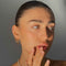 Simple Hinge Hoops worn by Camelia Farhoodi with the Rectangular Hoops in Gold