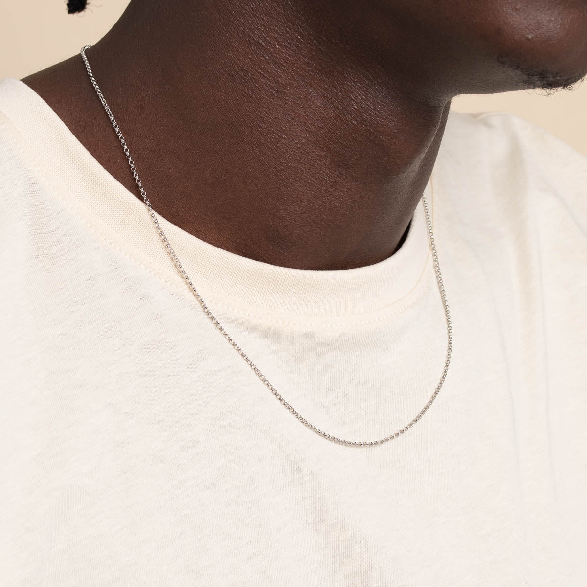 Gold Necklaces - Chelsea Story Chain Necklace in Solid White Gold - Story Chain - Astrid &amp; Miyu