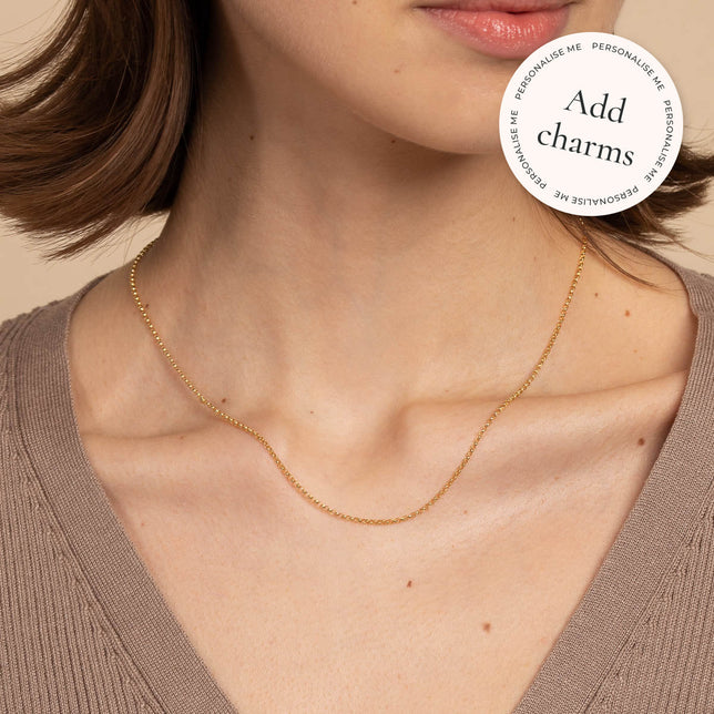 Charm Compatible Necklaces & Bracelets - Chelsea Chain Necklace in Solid Gold - - Astrid &amp; Miyu