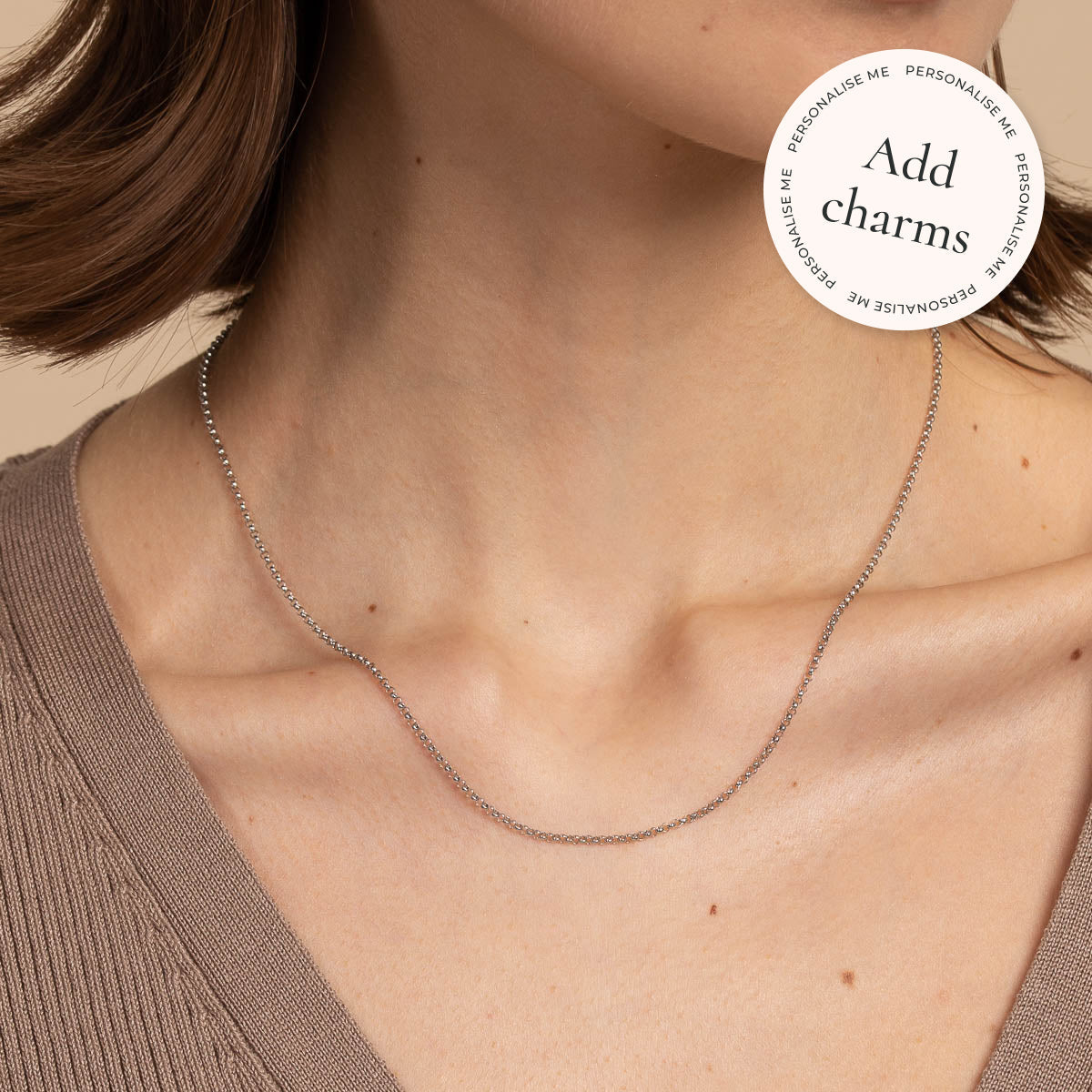 Charm Compatible Necklaces & Bracelets - Chelsea Chain Necklace in Solid White Gold - - Astrid &amp; Miyu