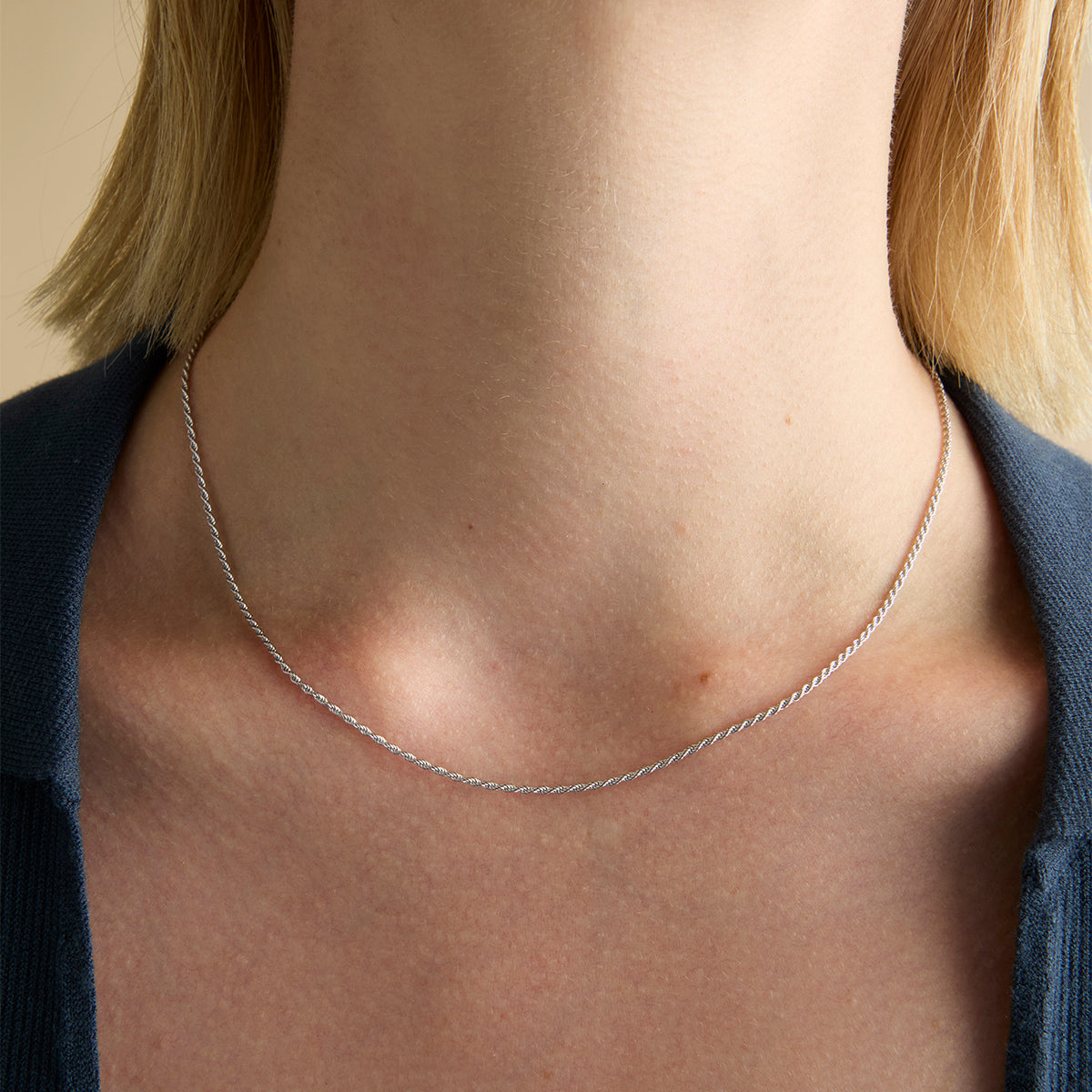 Charm Compatible Necklaces & Bracelets - Essential Rope Chain Necklace in Silver - Chain Necklace - Astrid &amp; Miyu