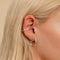 Simple Hinge Hoops in Silver worn shot