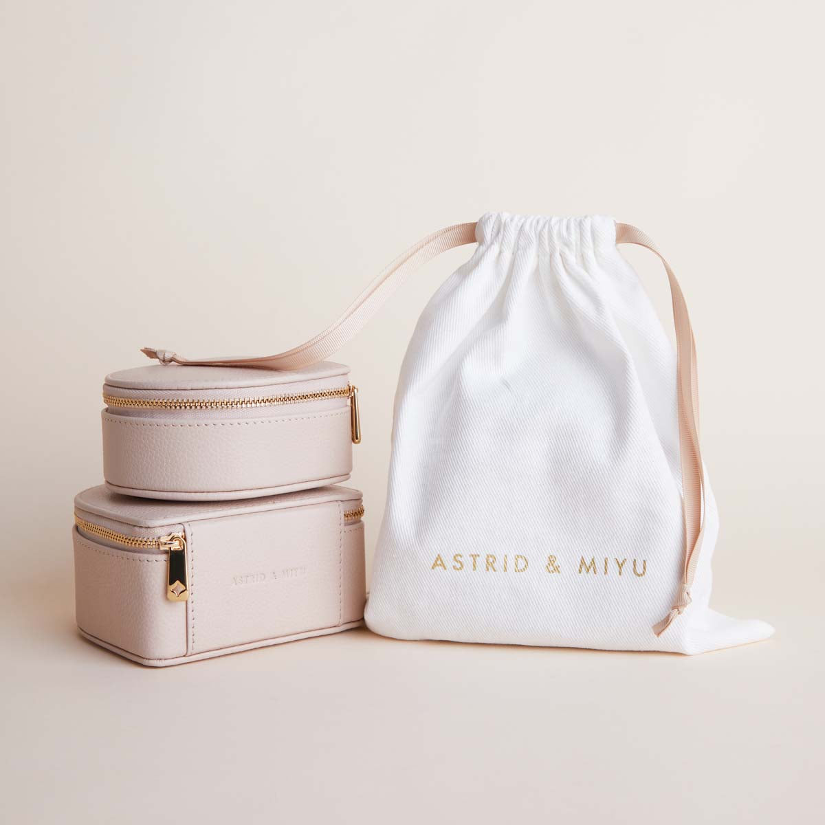 Jewellery Boxes - Leather Jewellery Box in Fawn Sand - Jewellery Box - Astrid &amp; Miyu