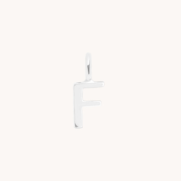 Initial Charms - F Initial Charm 9k White Gold - Welding Charm - Astrid &amp; Miyu